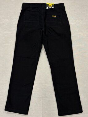 CAT Caterpillar Utility Work Pants Mens 32 x 32 Black Flex Waistband Cell Pocket